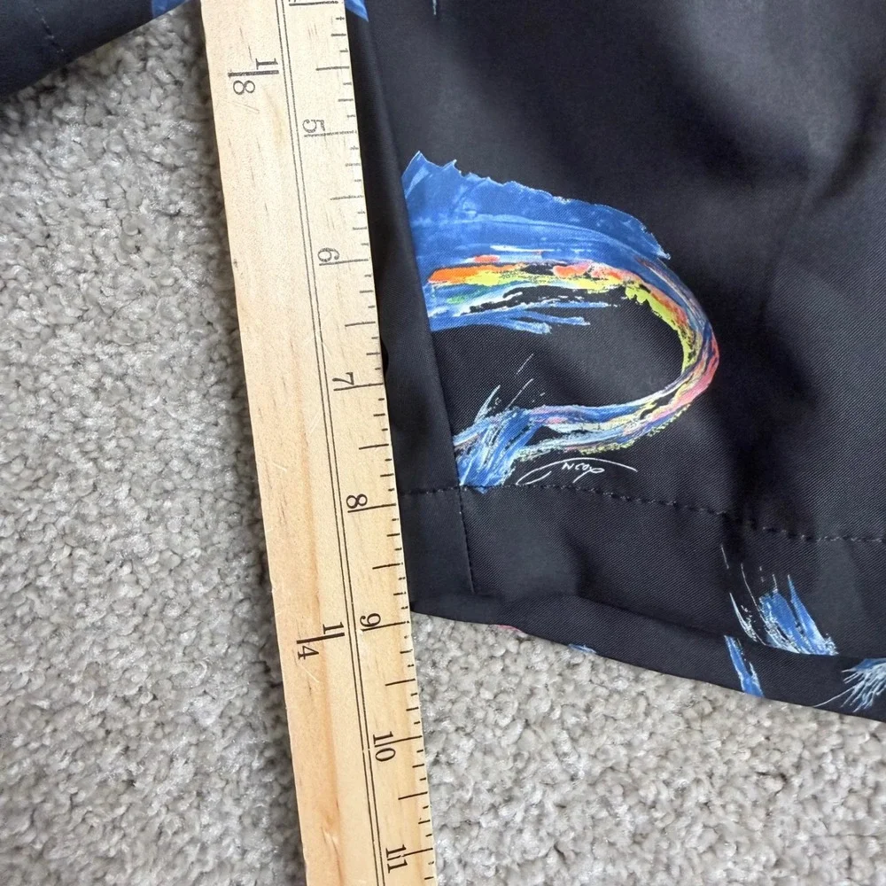Tommy Bahama Mens 5XLB Baja Marlin Splash Artist Series Swim Trunks Black NEW